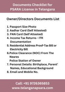 Documents Checklist